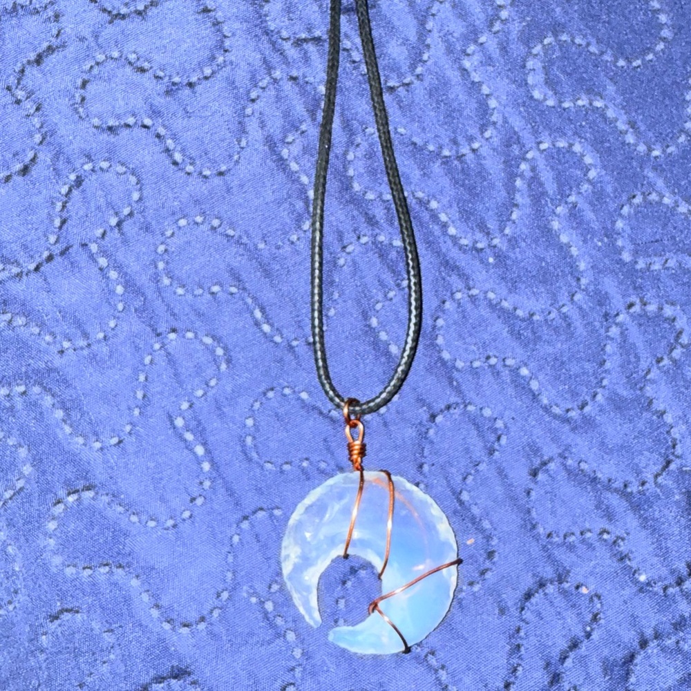 Mystical Blue-White Opalite Pendant Necklace